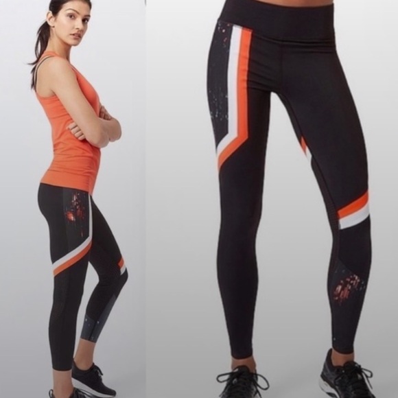 Sweaty Betty The Zero Gravity Leggings Black and Orange - Picture 1 of 16
